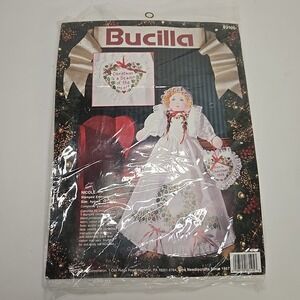 BUCILLA Stamped Embroidery Kit - NICOLE - 14" Pillowcase Holiday Doll